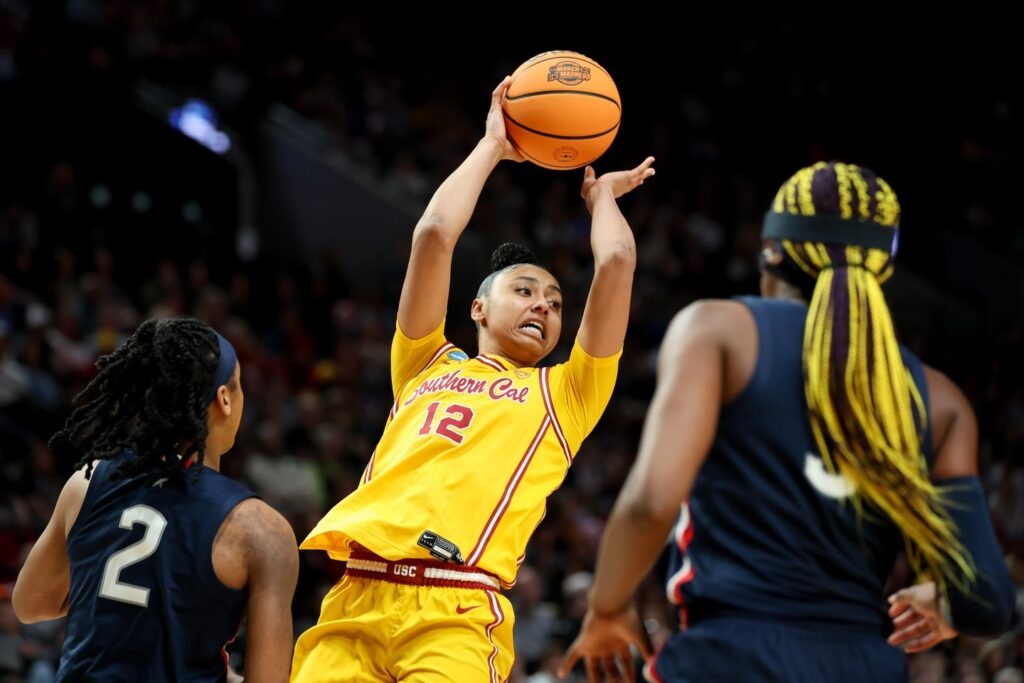 UConn vs. USC score and live updates: Juju Watkins, Paige Bueckers stats, channel, stream, bracket of March Madness Elite 8